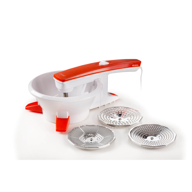 Passaverdure Elettrico 3 Dischi Acciaio Inox 25W Bianco Arancio