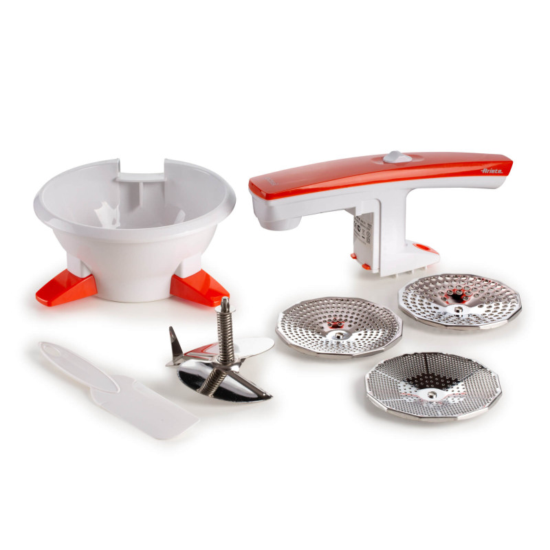 Passaverdure Elettrico 3 Dischi Acciaio Inox 25W Bianco Arancio