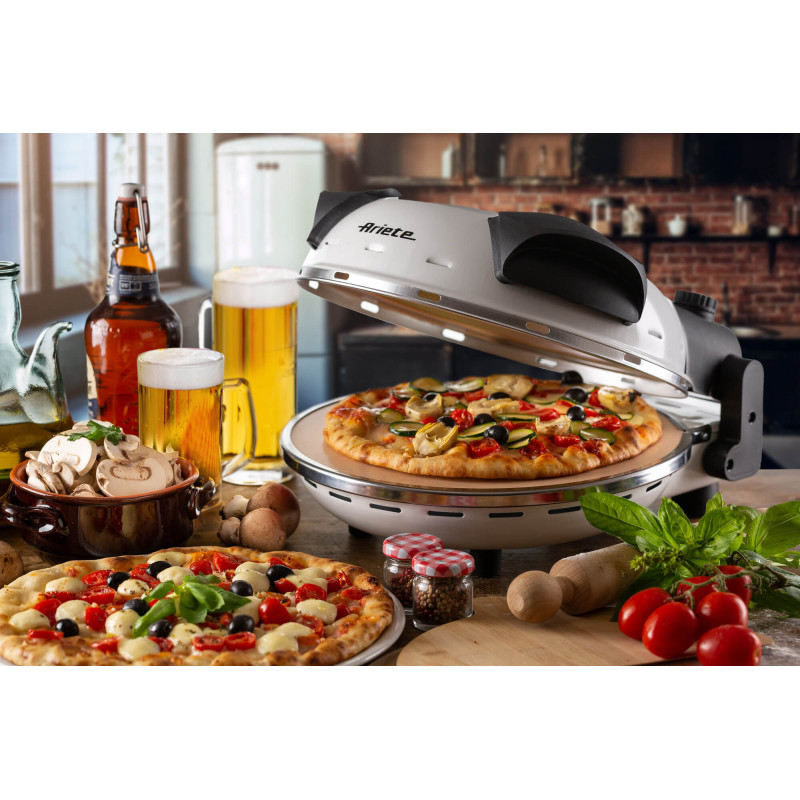 Forno Pizza 4 Minuti Piastra Pietra Refrattaria 1200W Nero