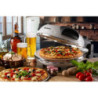 Forno Pizza 4 Minuti Piastra Pietra Refrattaria 1200W Nero