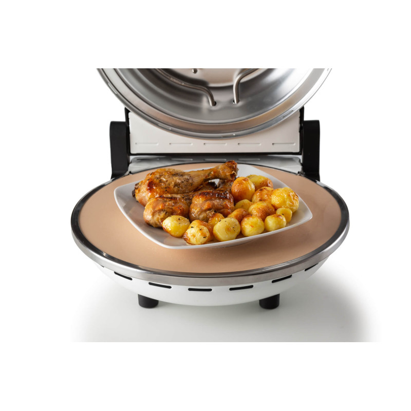 Forno Pizza 4 Minuti Piastra Pietra Refrattaria 1200W Nero