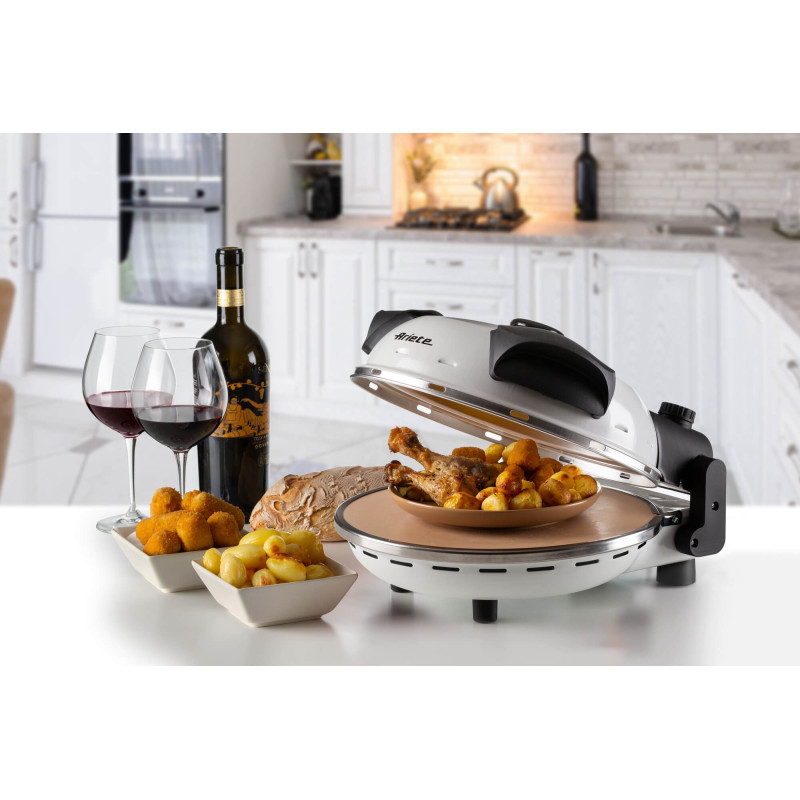Forno Pizza 4 Minuti Piastra Pietra Refrattaria 1200W Nero