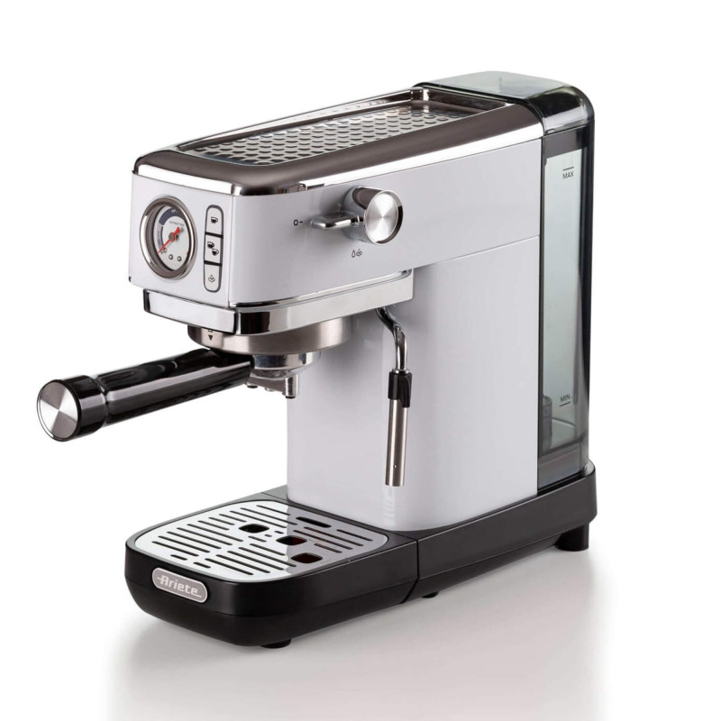 Macchina da caffè con manometro 1300W 1,1L 15 bar bianca cappuccino