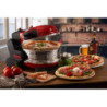 Forno pizza doppio 2300W 2 pietre refrattarie 5 livelli rosso