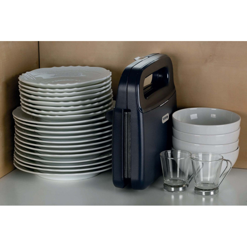Tostiera 750W Piastre Fisse Grill Antiaderente Grigio