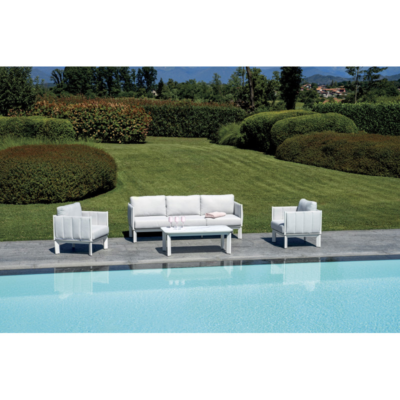 Salotto Cannes Alluminio Bianco E Imbottiture Moia