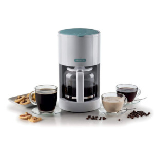 Zoom Macchina per caffè americano 12 tazze, filtro lavabile, indicatore luminoso - White & Aegean Teal