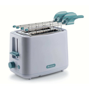 Tostapane 760W 2 Fette 7 Livelli Pinze Inox Bianco Teal