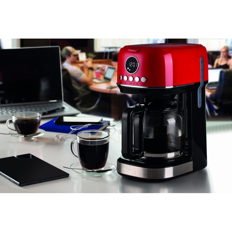 Macchina da caffè filtro moderna 15 tazze LCD rossa riscaldante