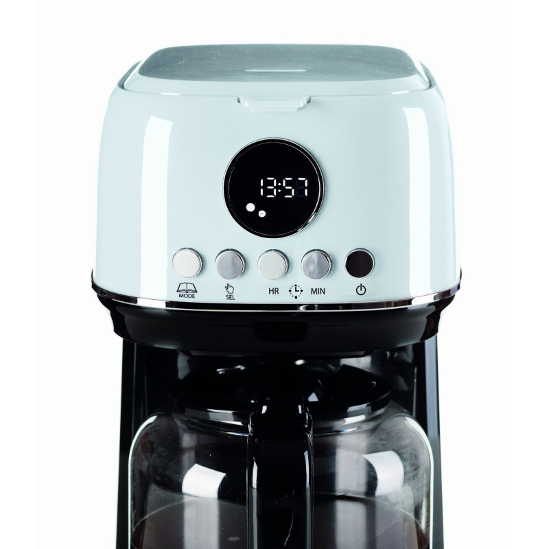 Macchina da caffè filtro moderna 15 tazze LCD bianca riscaldante