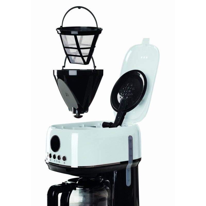 Macchina da caffè filtro moderna 15 tazze LCD bianca riscaldante
