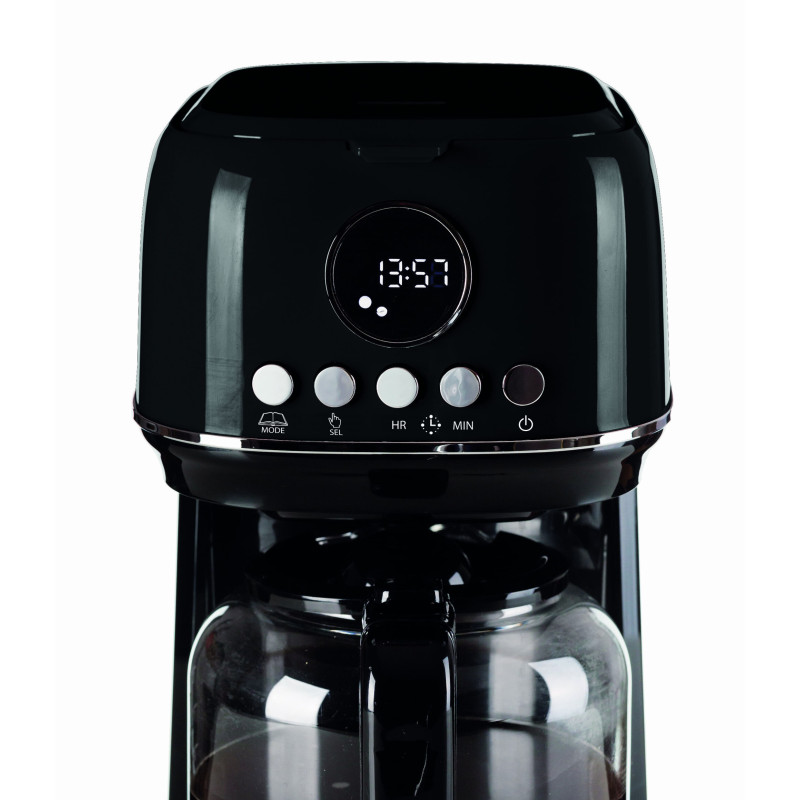 Macchina da caffè filtro moderna 15 tazze LCD nero riscaldante
