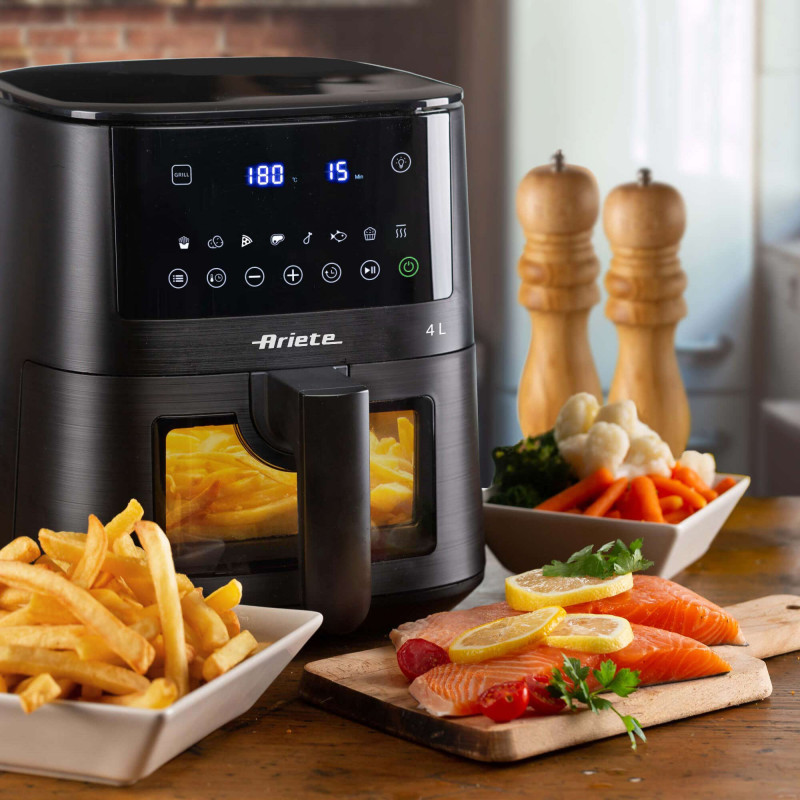 Friggitrice ad Aria 4L 1400W 9 Programmi Shake Grill Nero