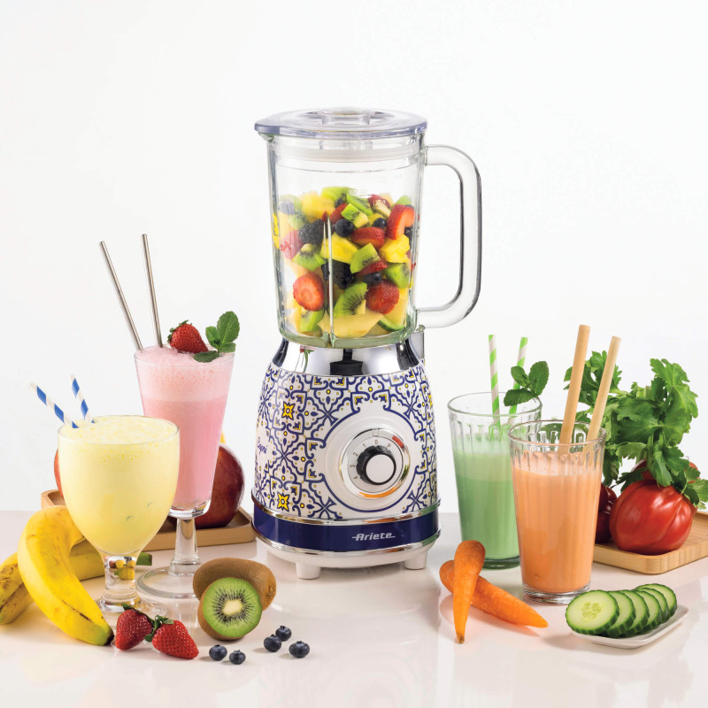 Frullatore 1000W 4 Lame Inox 4 Velocità Tazza Vetro 1.5L