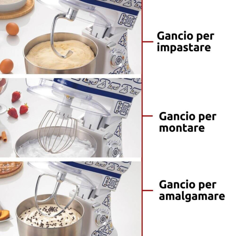 Impastatrice planetaria 2400W 7 velocità 5,5L acciaio inox