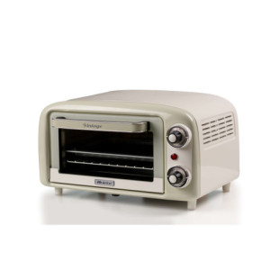 Forno elettrico vintage 800W 10L doppio vetro beige
