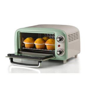 Zoom Forno Elettrico Vintage 800W - Capacità 10L - Doppio vetro - Retrò - Verde