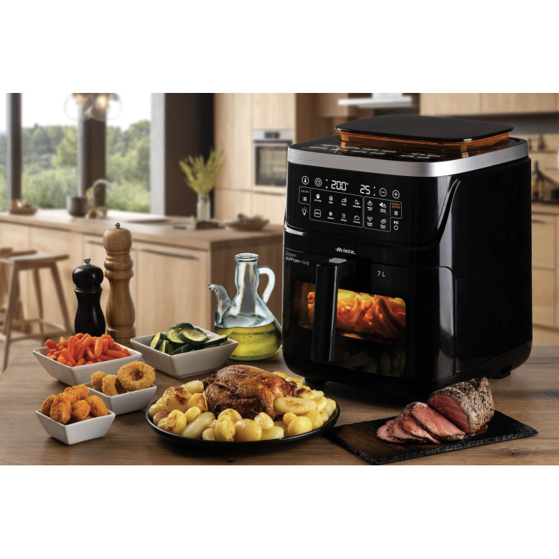 Friggitrice ad aria vapore grill 1700W 10 funzioni nero