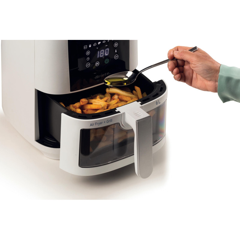 Friggitrice ad aria 6L 1300W 8 programmi bianca trasparente