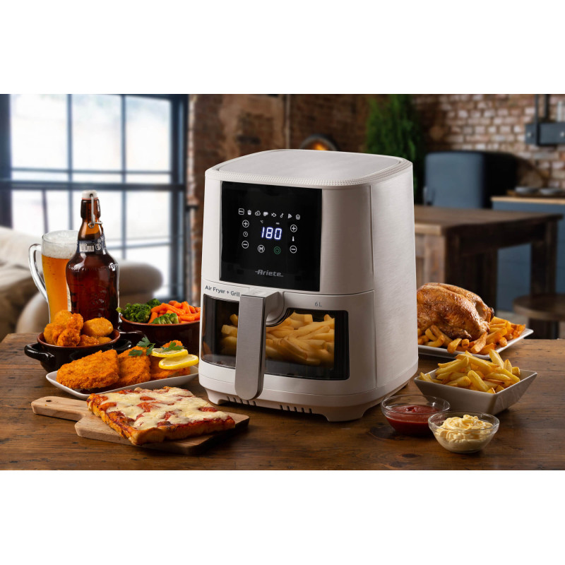 Friggitrice ad aria 6L 1300W 8 programmi bianca trasparente
