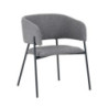 Set 4 poltrone Brigitte tessuto cenere gambe nere moderne