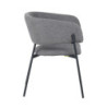Set 4 poltrone Brigitte tessuto cenere gambe nere moderne