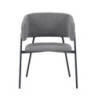 Set 4 poltrone Brigitte tessuto cenere gambe nere moderne