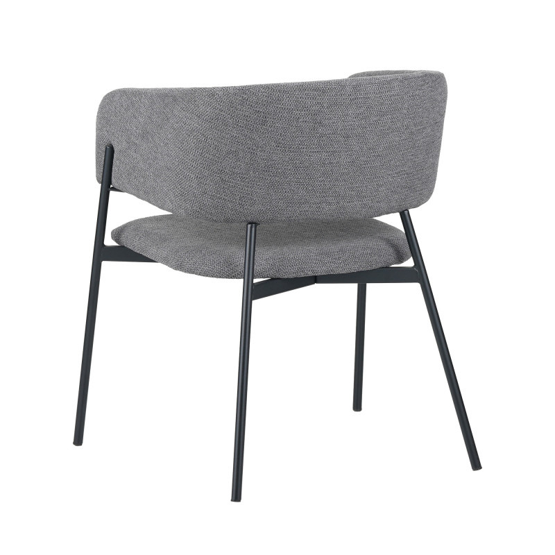 Set 4 poltrone Brigitte tessuto cenere gambe nere moderne