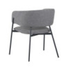 Set 4 poltrone Brigitte tessuto cenere gambe nere moderne