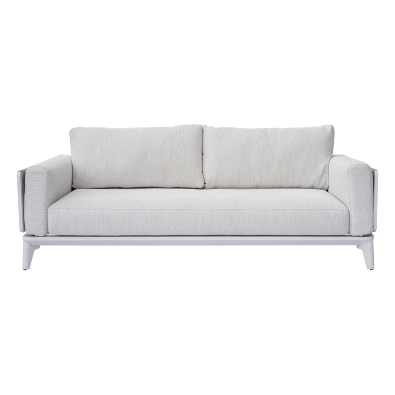 Salotto Nantes Alluminio Bianco E Corda Wicker Moia
