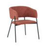 Set 4 poltrone Brigitte tessuto ruggine gambe nere moderne