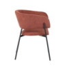 Set 4 poltrone Brigitte tessuto ruggine gambe nere moderne