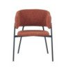 Set 4 poltrone Brigitte tessuto ruggine gambe nere moderne