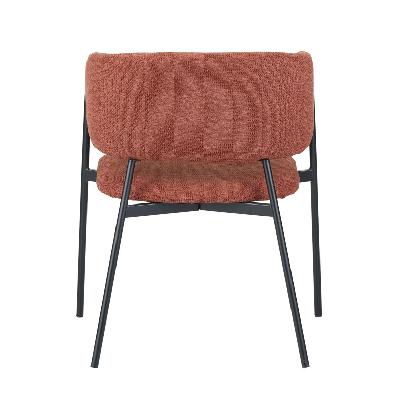 Set 4 poltrone Brigitte tessuto ruggine gambe nere moderne