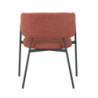 Set 4 poltrone Brigitte tessuto ruggine gambe nere moderne