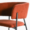 Set 4 poltrone Brigitte tessuto ruggine gambe nere moderne