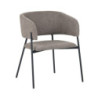 Set 4 poltrone Brigitte tessuto tortora gambe nere moderne