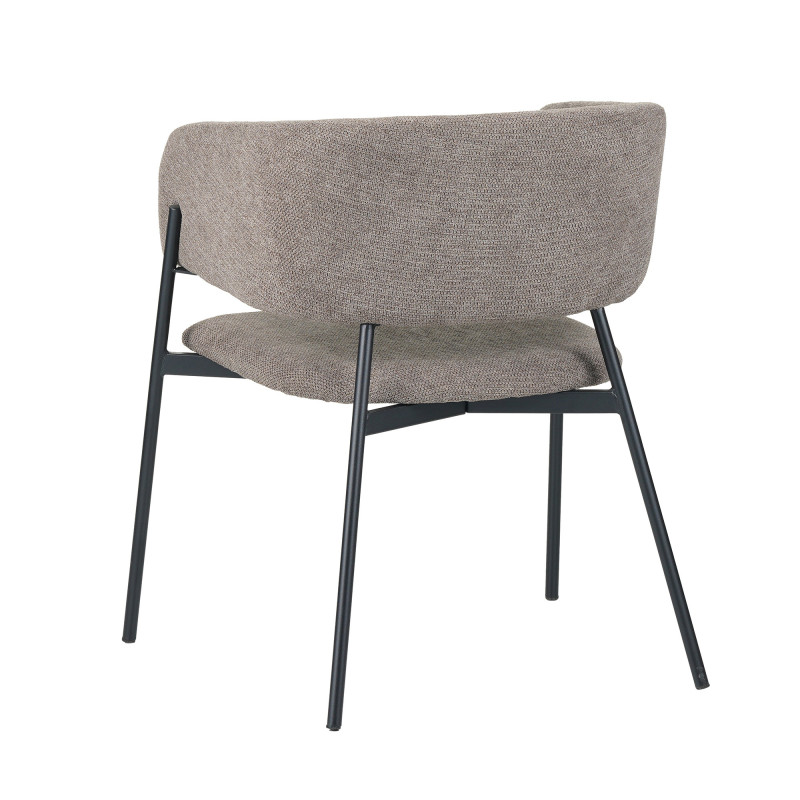 Set 4 poltrone Brigitte tessuto tortora gambe nere moderne