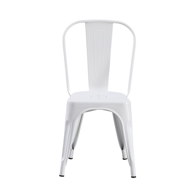 Set 4 sedie industrial metallo bianco cucina soggiorno bar