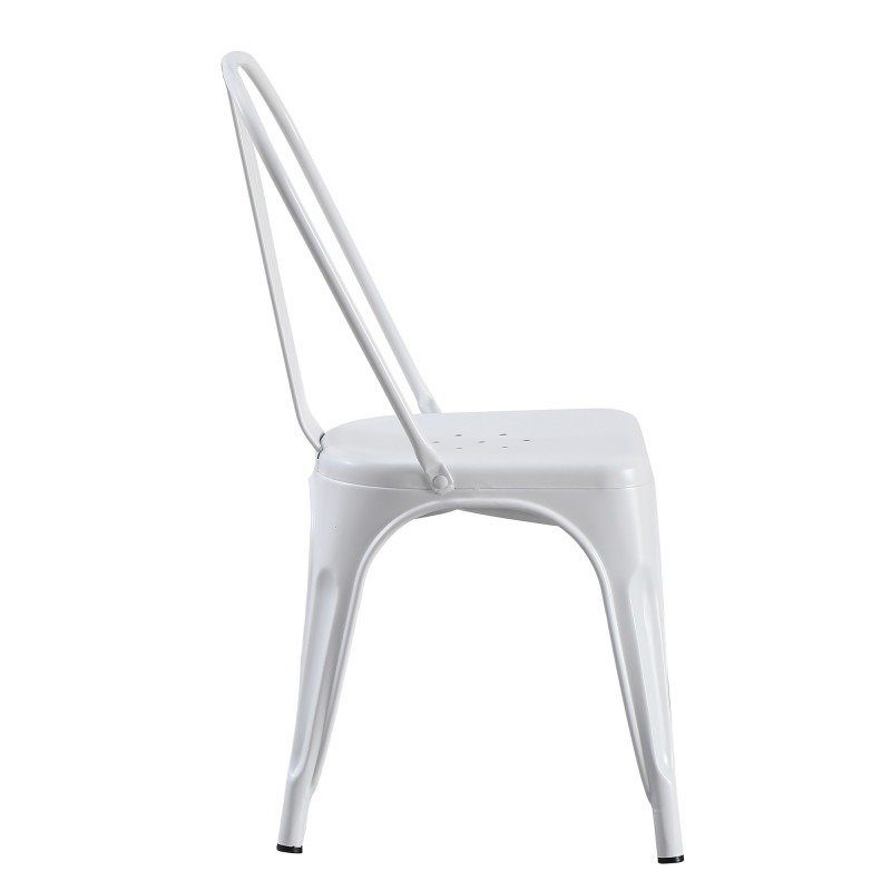 Set 4 sedie industrial metallo bianco cucina soggiorno bar