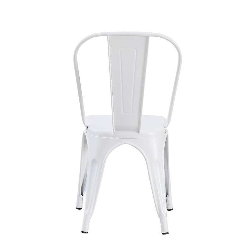 Set 4 sedie industrial metallo bianco cucina soggiorno bar