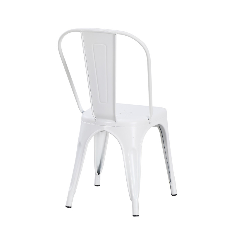 Set 4 sedie industrial metallo bianco cucina soggiorno bar