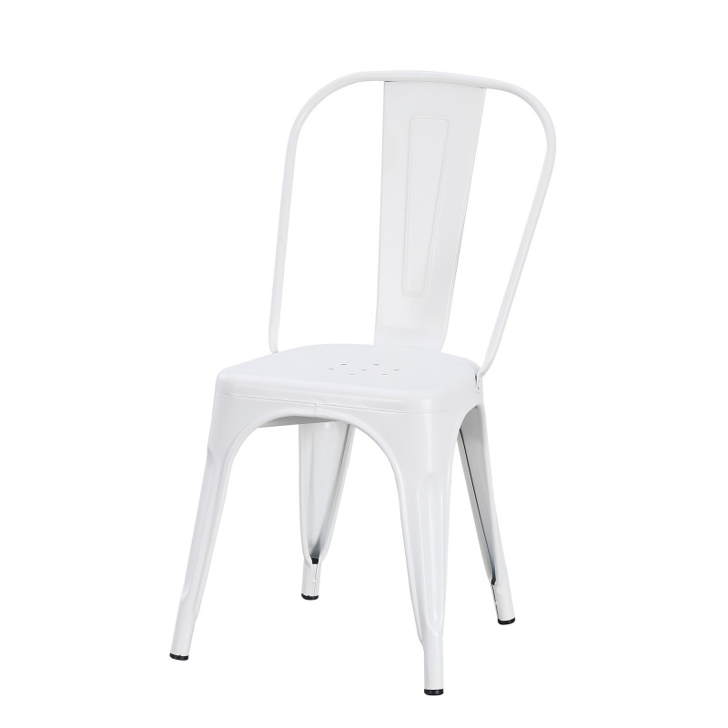Set 4 sedie industrial metallo bianco cucina soggiorno bar