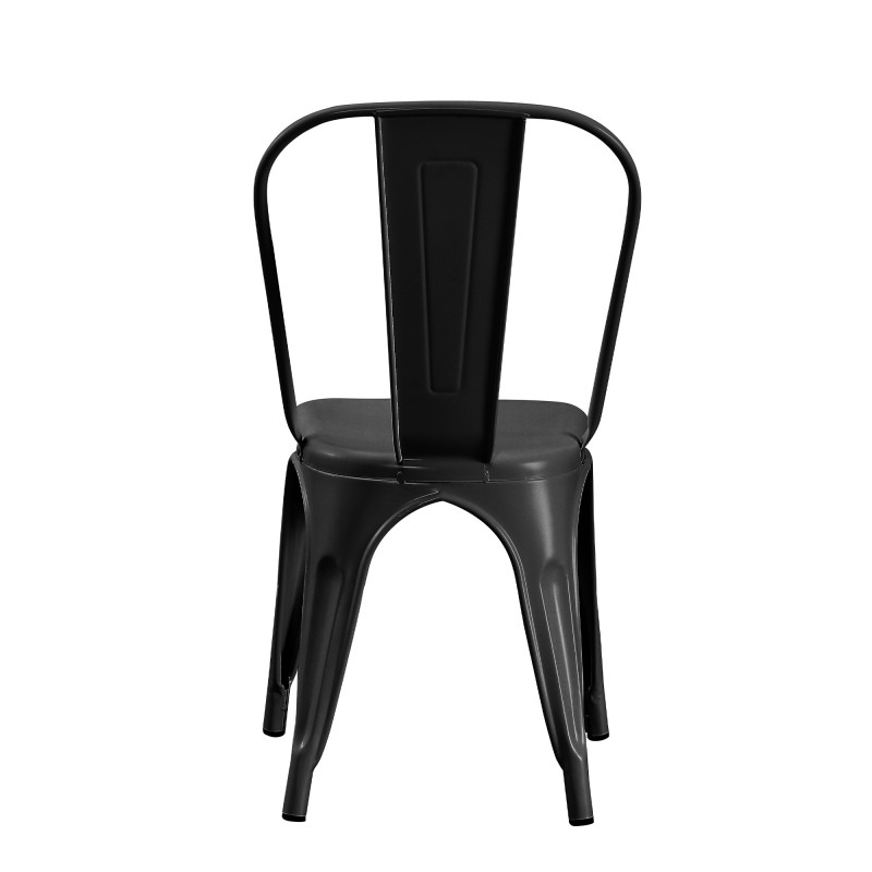 Set 4 sedie industrial metallo nero cucina soggiorno bar