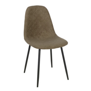 Zoom Set Da 4 sedie New Lena Tessuto Tortora Gambe Nere Per Soggiorno, Cucina E Arredo Bar