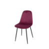 Set 4 Sedie New Lena Velluto Bordeaux Gambe Nere