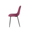 Set 4 Sedie New Lena Velluto Bordeaux Gambe Nere