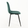 Set 4 Sedie New Lena Velluto Verde Gambe Nere