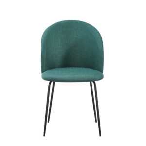 Set 4 sedie Tamara tessuto verde inglese gambe nere moderne