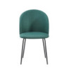 Set 4 sedie Tamara tessuto verde inglese gambe nere moderne